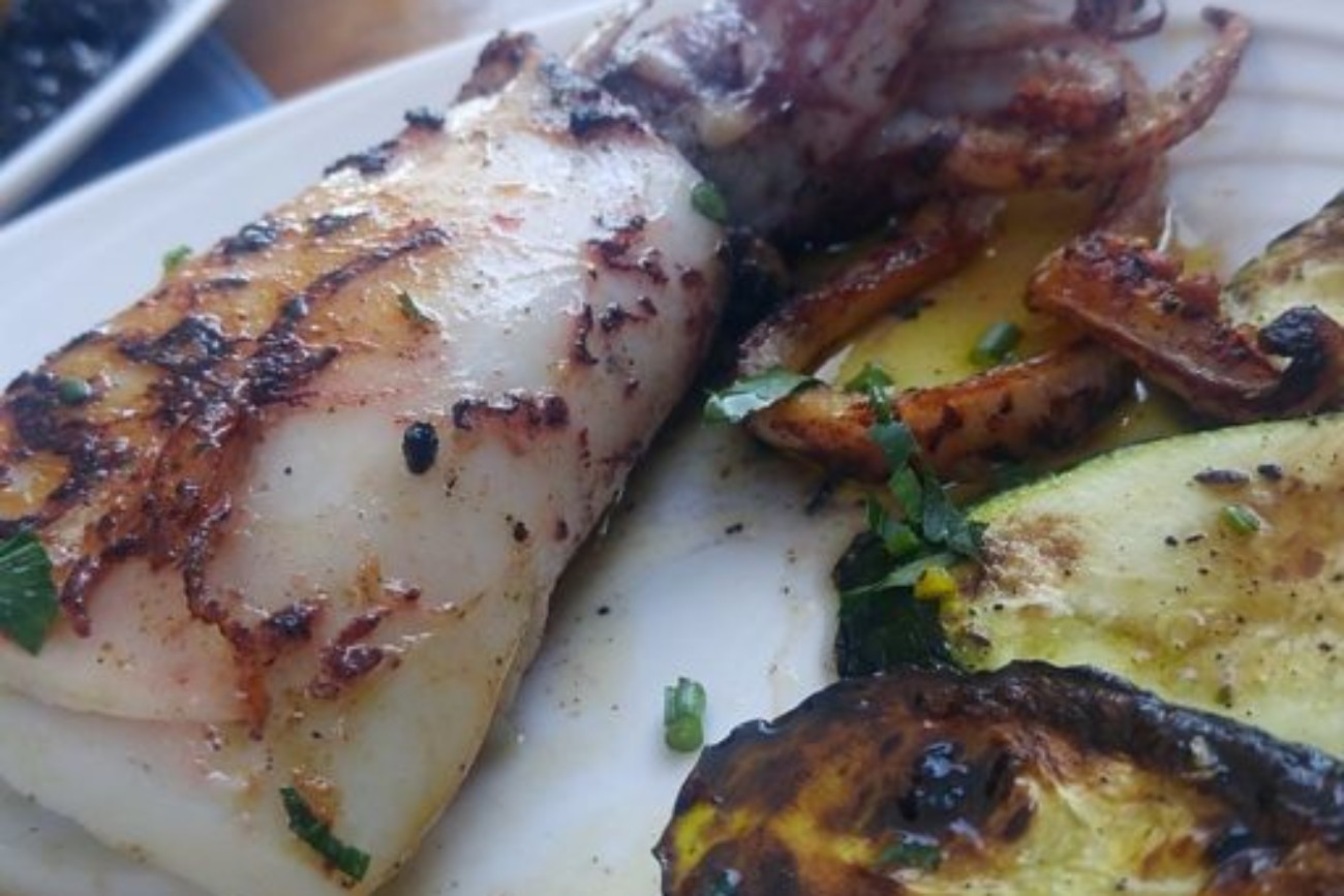 Fresh (Gigantic) squid served at Konoba Maris.