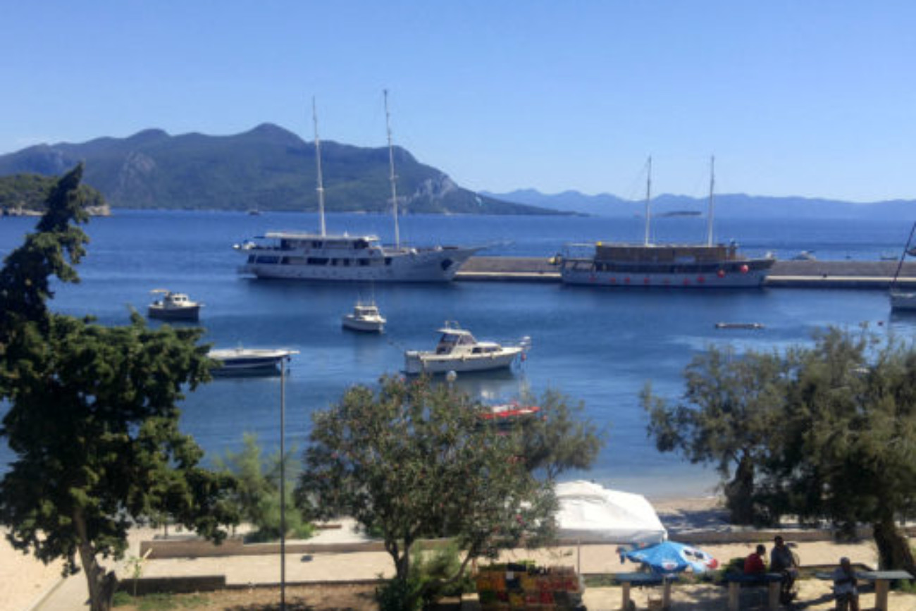 Yachts docked in Trstenik Croatia port