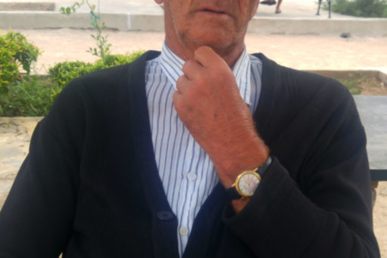 Wine and cheese vendor in Trstenik Croatia village.